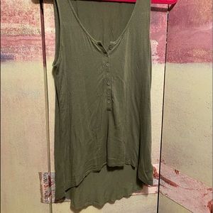 EXPRESS One Eleven Long Olive Tank, Size S